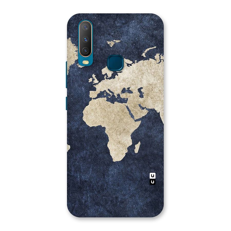 World Map Blue Gold Back Case for Vivo Y17