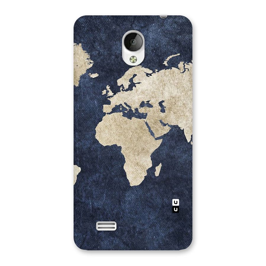 World Map Blue Gold Back Case for Vivo Y21