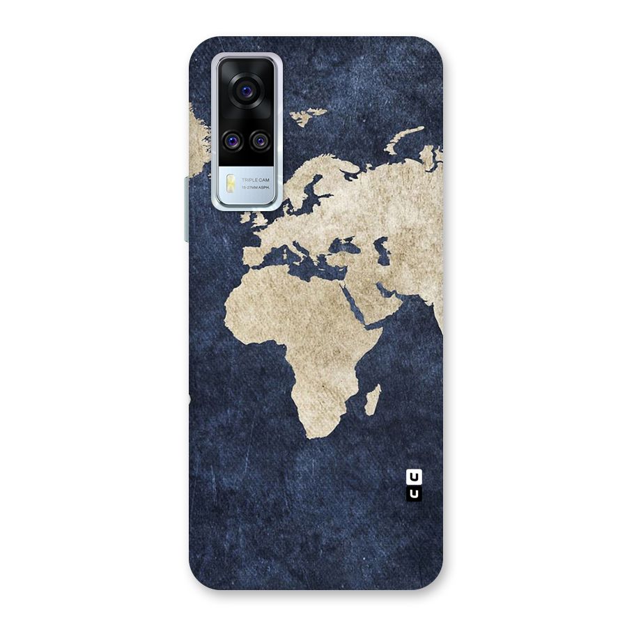 World Map Blue Gold Back Case for Vivo Y31