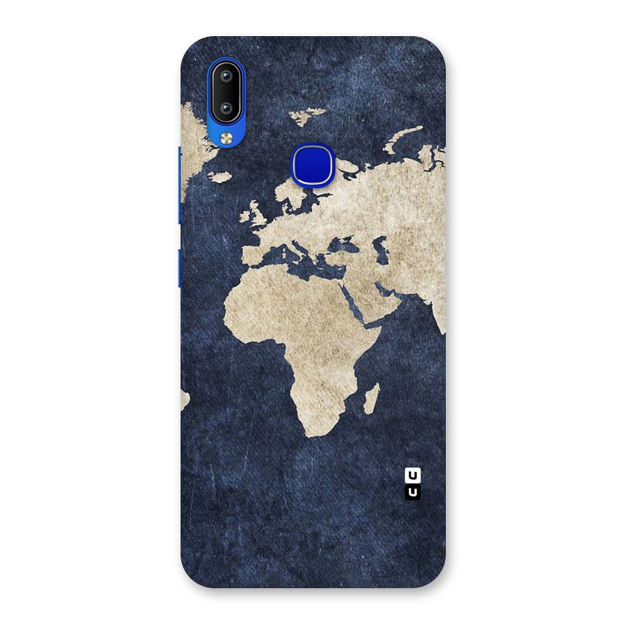 World Map Blue Gold Back Case for Vivo Y91