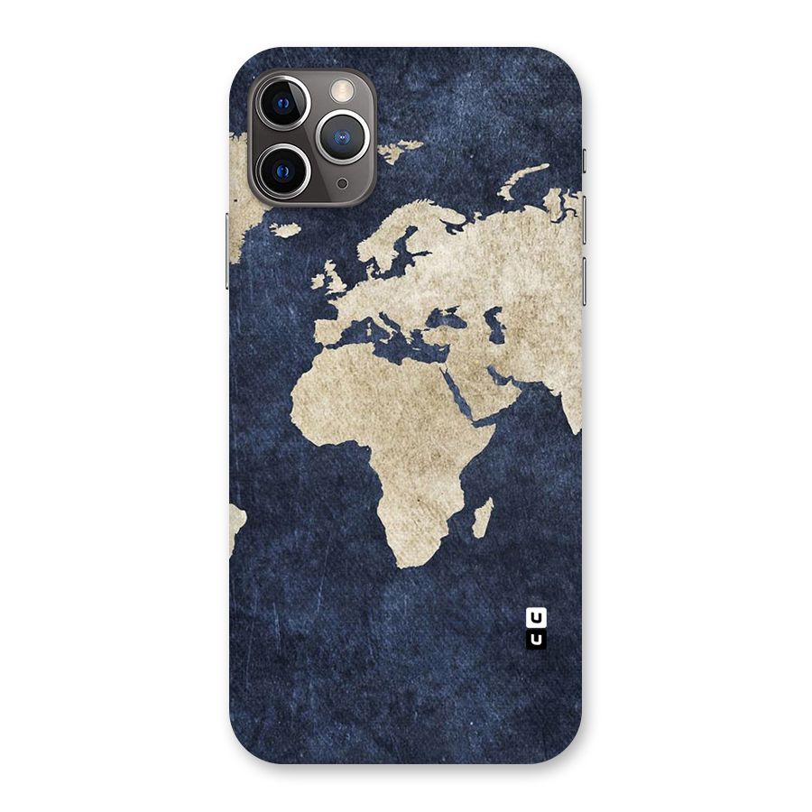 World Map Blue Gold Back Case for iPhone 11 Pro Max