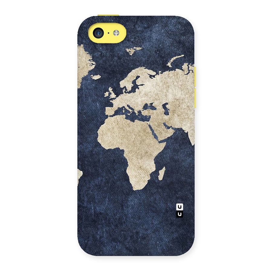 World Map Blue Gold Back Case for iPhone 5C