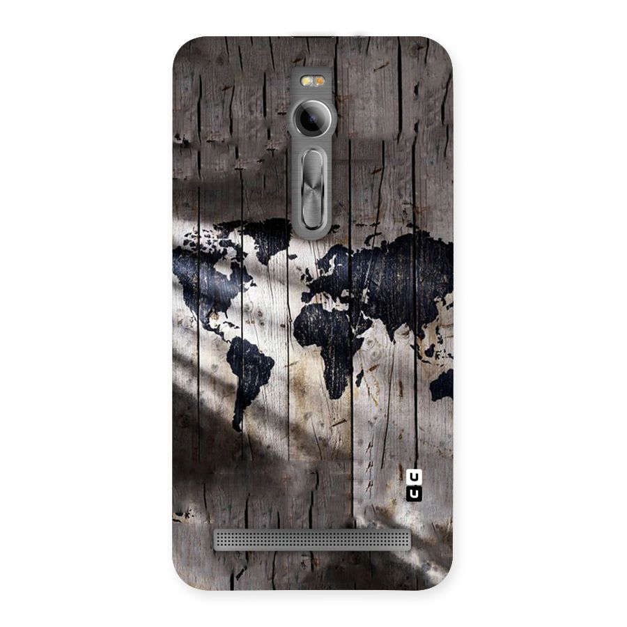 World Map Wood Design Back Case for Asus Zenfone 2