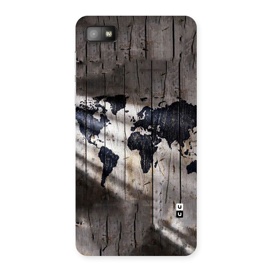 World Map Wood Design Back Case for Blackberry Z10