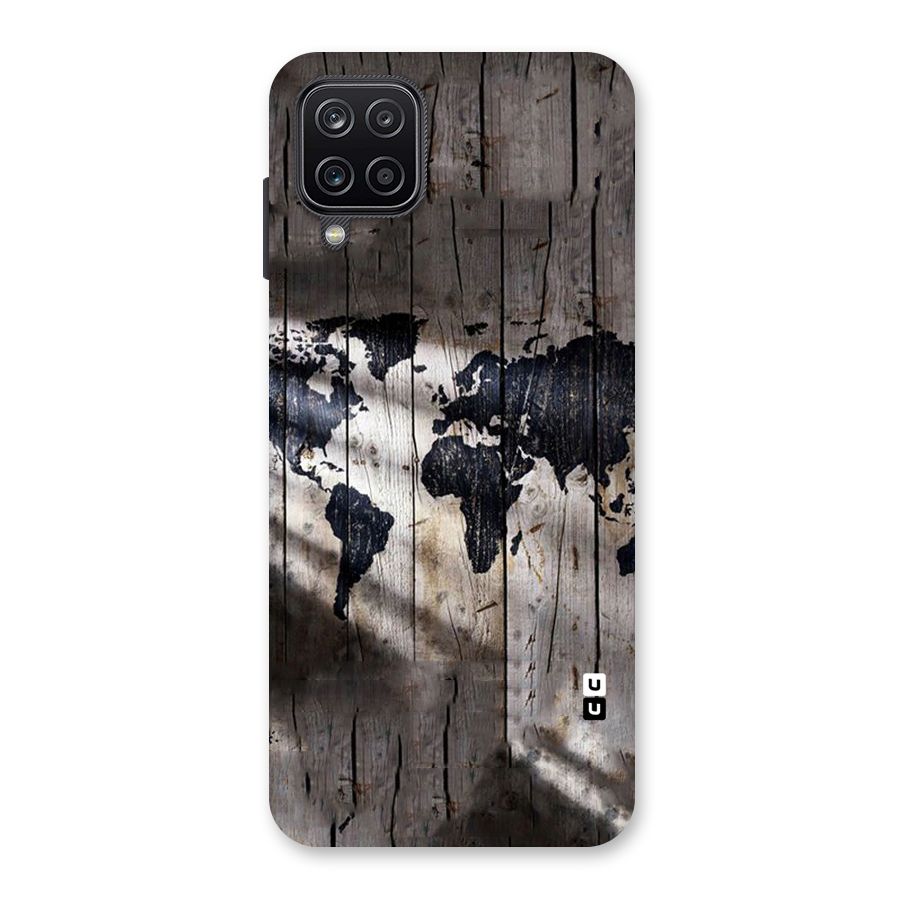 World Map Wood Design Back Case for Galaxy A12