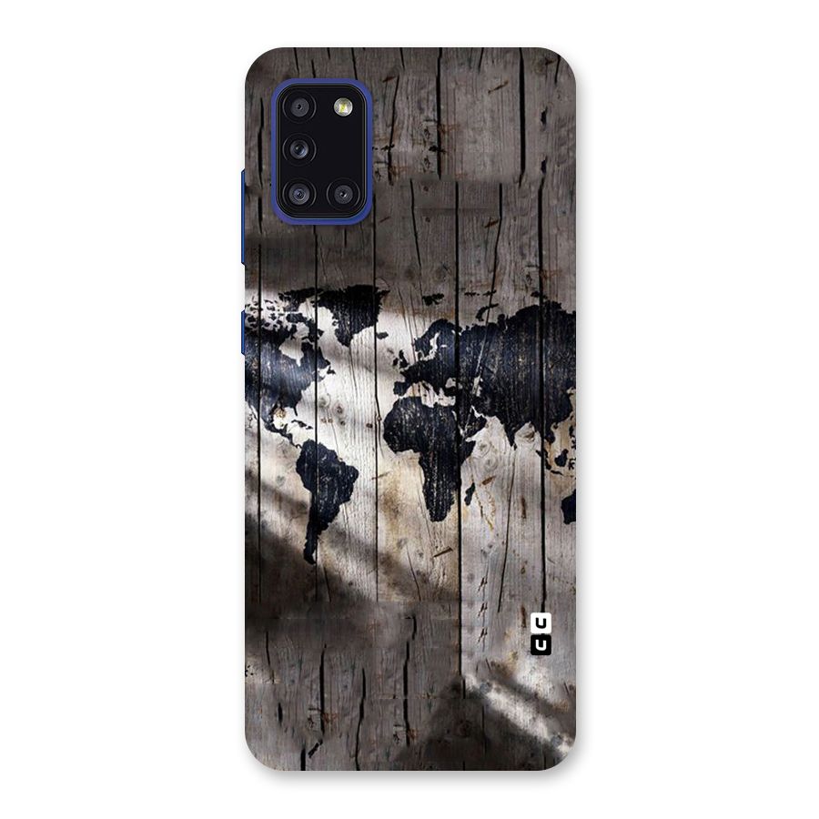 World Map Wood Design Back Case for Galaxy A31
