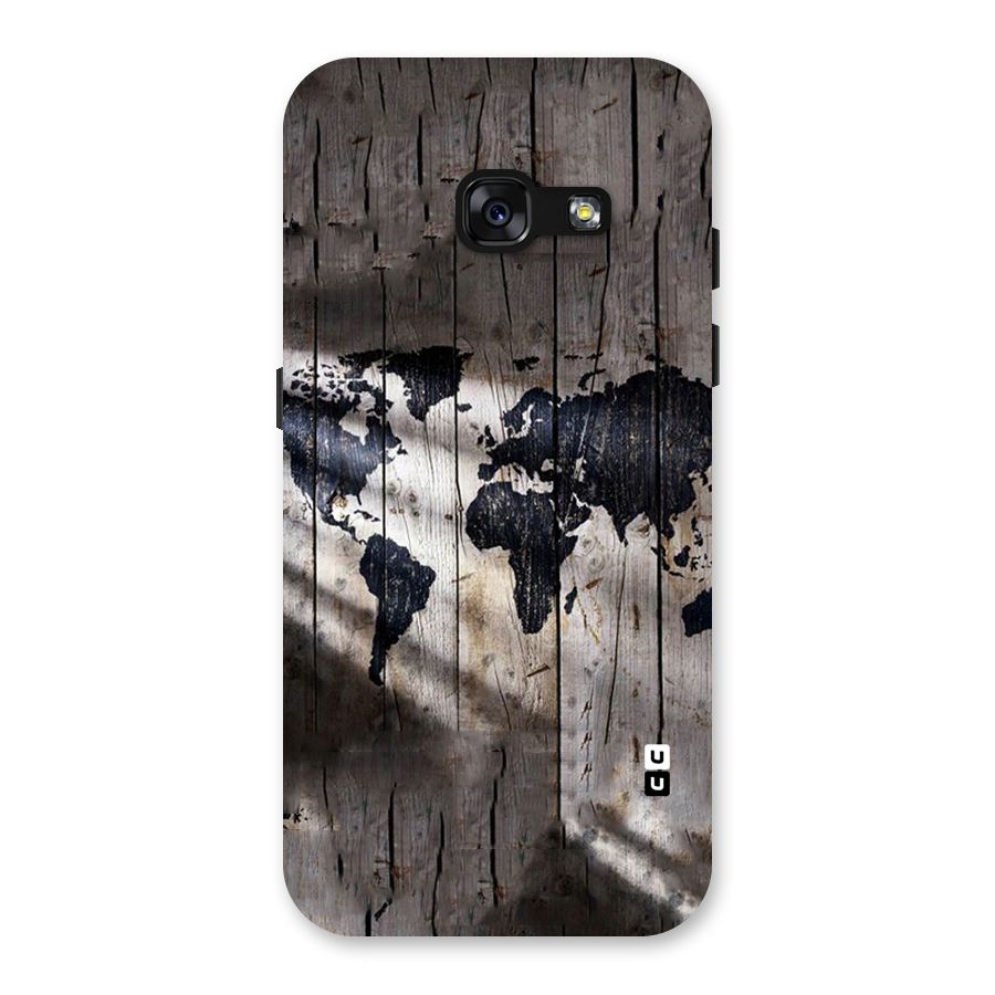 World Map Wood Design Back Case for Galaxy A3 (2017)