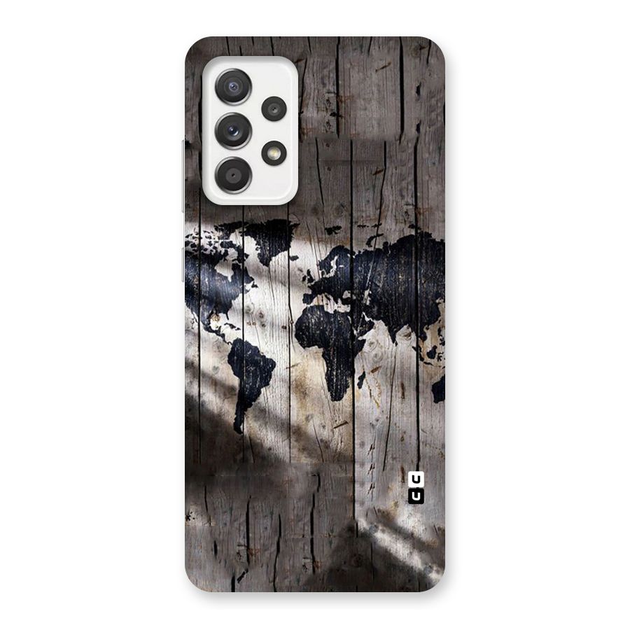 World Map Wood Design Back Case for Galaxy A52