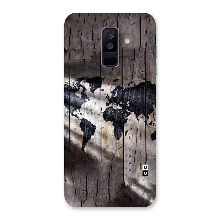 World Map Wood Design Back Case for Galaxy A6 Plus