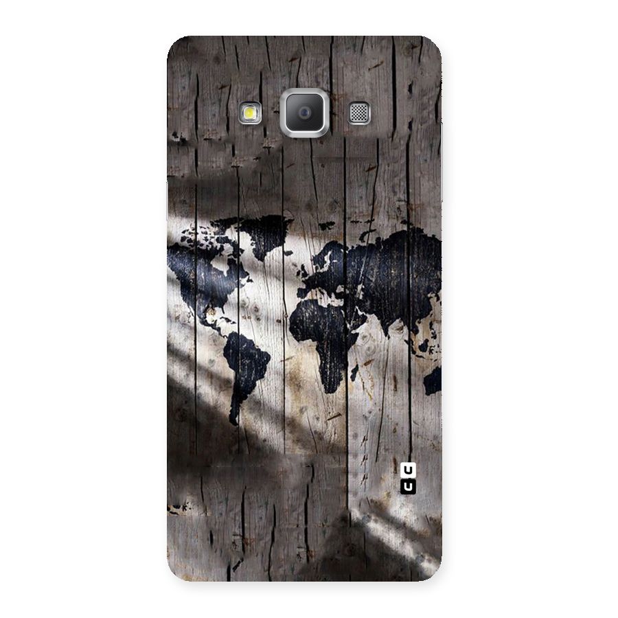 World Map Wood Design Back Case for Galaxy A7