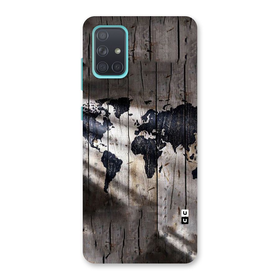 World Map Wood Design Back Case for Galaxy A71
