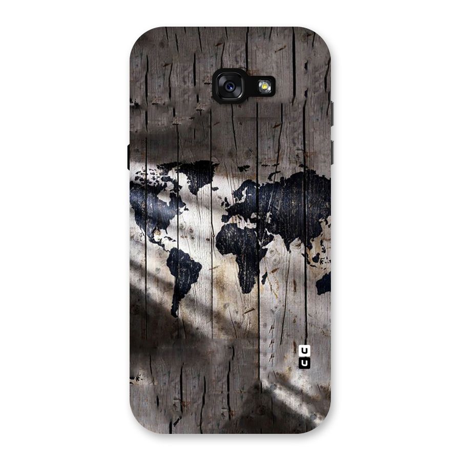 World Map Wood Design Back Case for Galaxy A7 (2017)