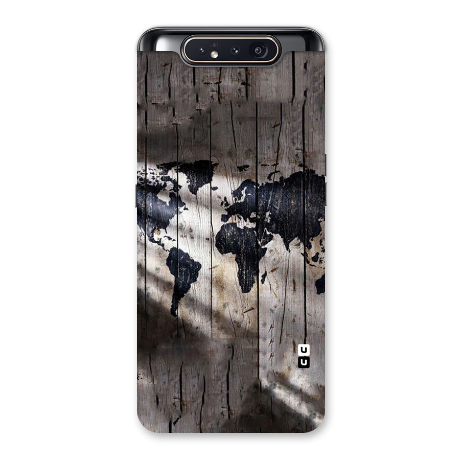 World Map Wood Design Back Case for Galaxy A80