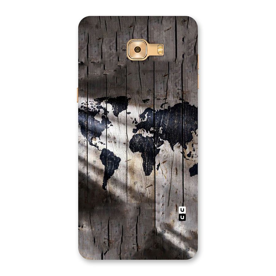 World Map Wood Design Back Case for Galaxy C9 Pro