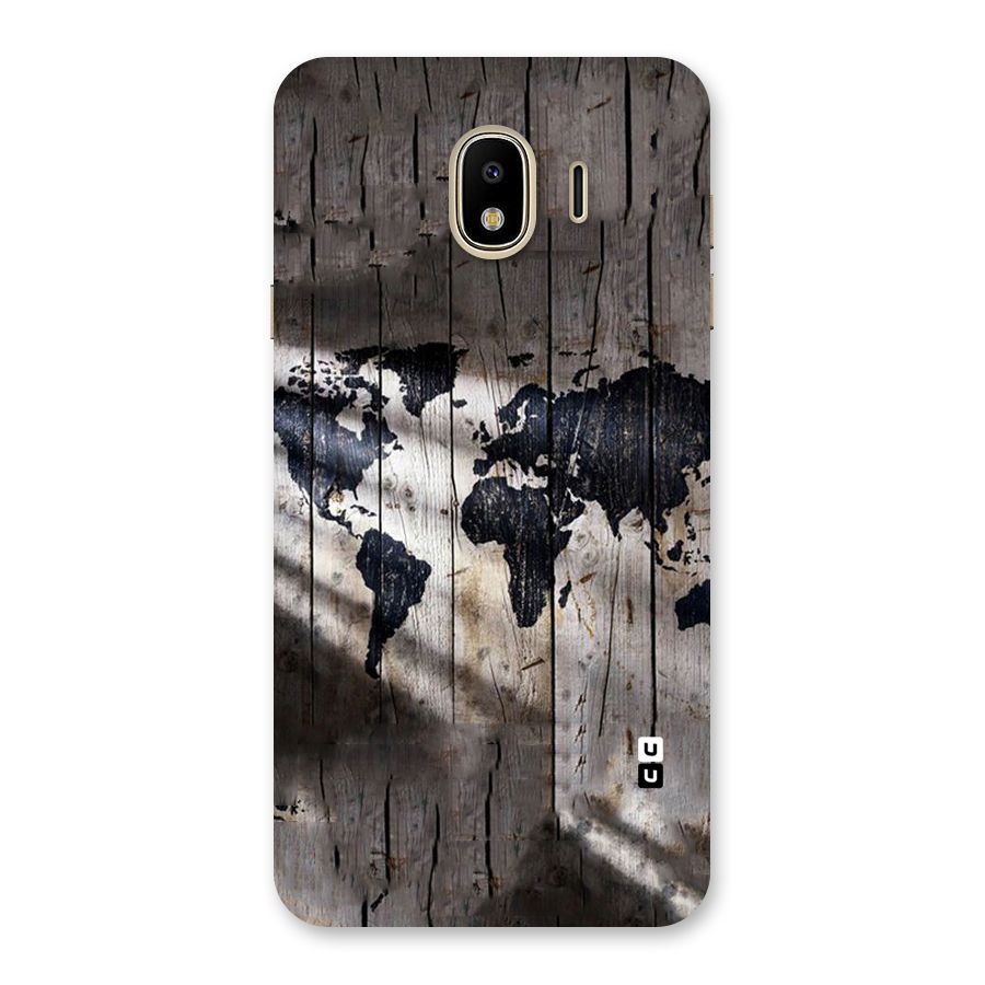 World Map Wood Design Back Case for Galaxy J4