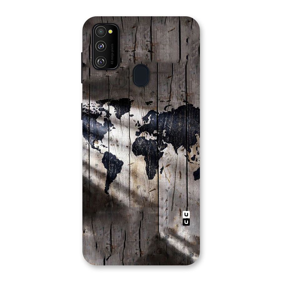 World Map Wood Design Back Case for Galaxy M30s