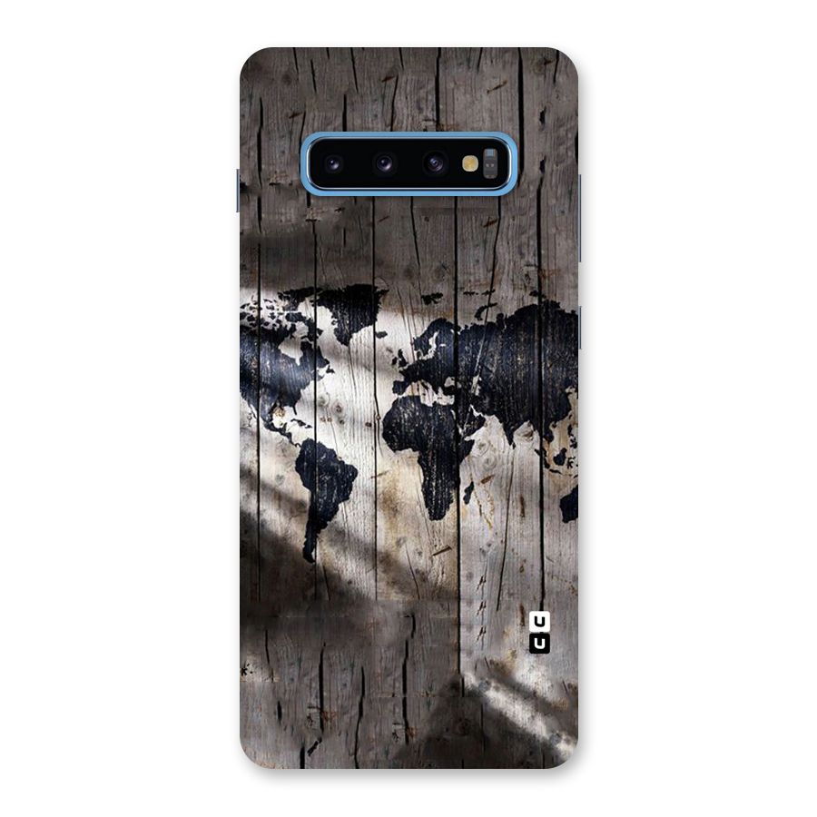 World Map Wood Design Back Case for Galaxy S10 Plus