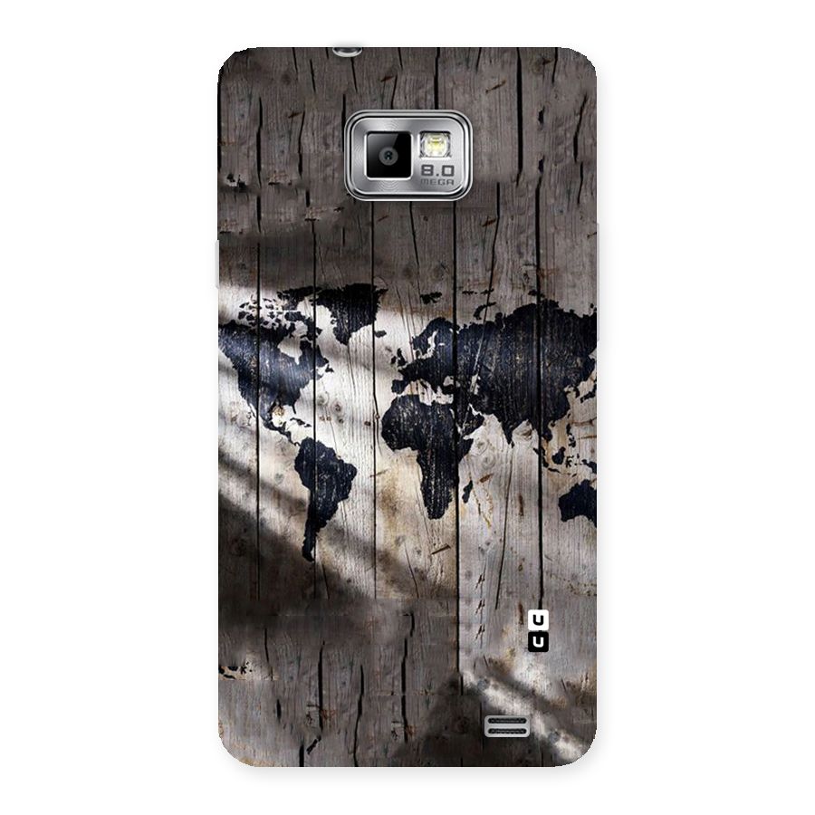World Map Wood Design Back Case for Galaxy S2