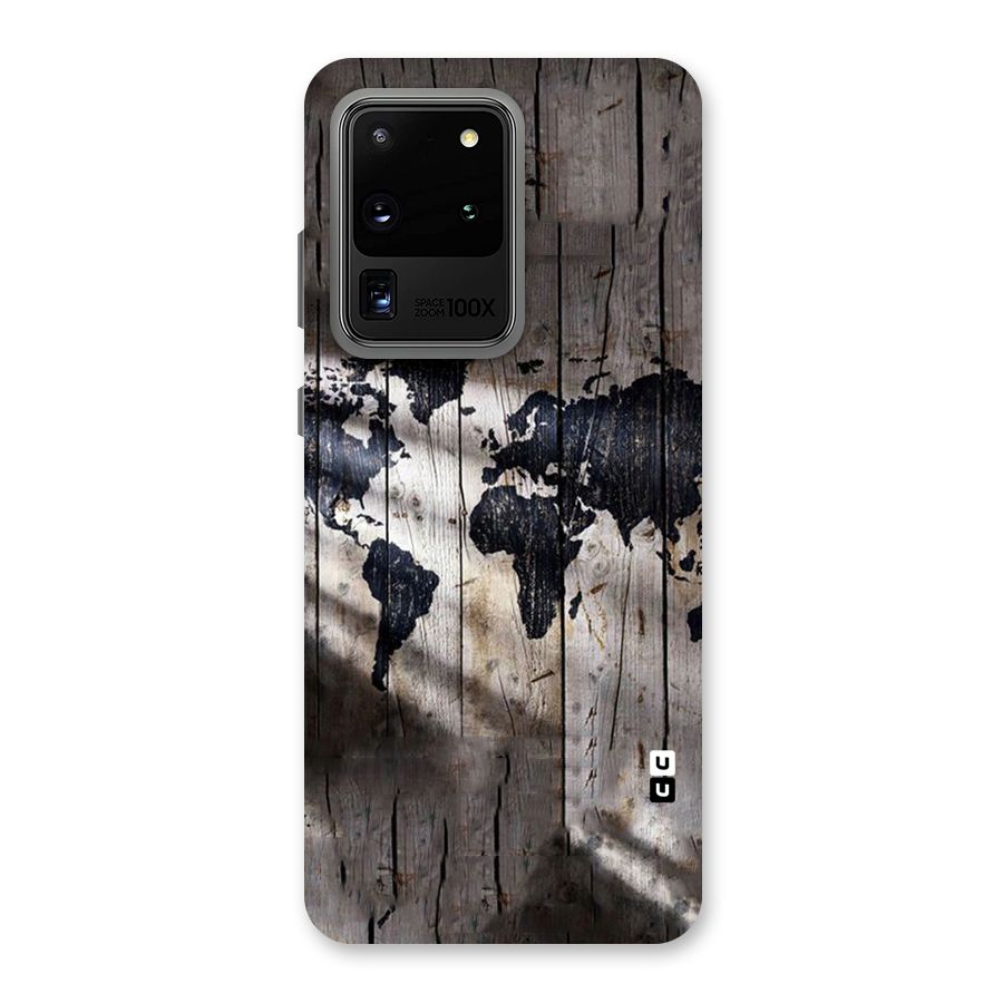 World Map Wood Design Back Case for Galaxy S20 Ultra