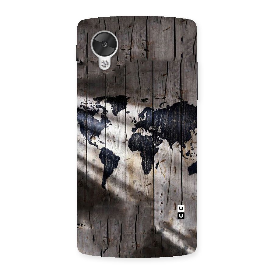 World Map Wood Design Back Case for Google Nexsus 5