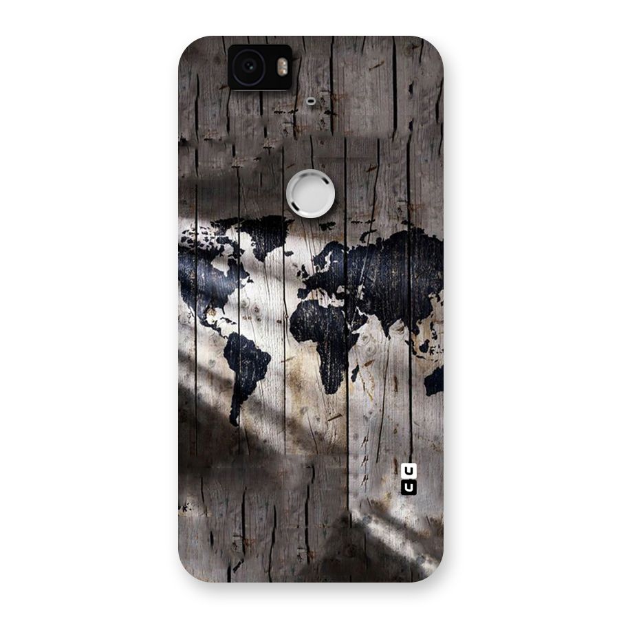 World Map Wood Design Back Case for Google Nexus-6P