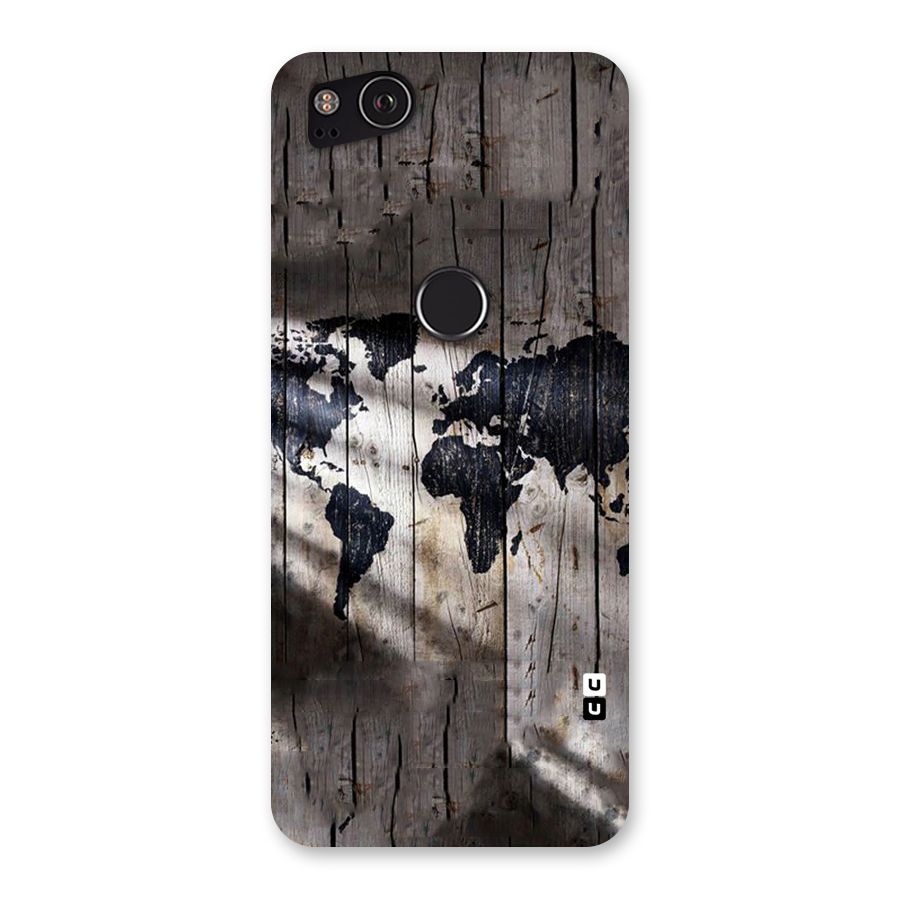 World Map Wood Design Back Case for Google Pixel 2