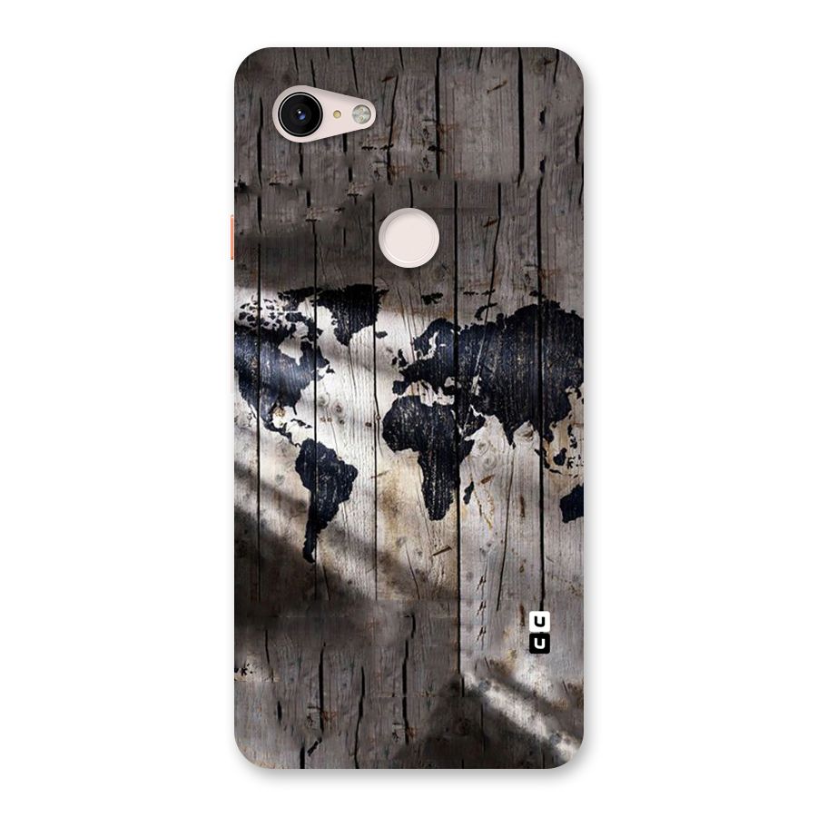 World Map Wood Design Back Case for Google Pixel 3 XL
