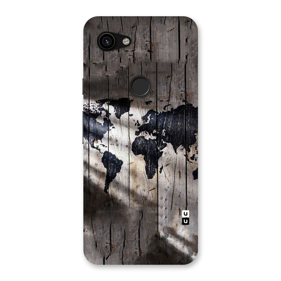 World Map Wood Design Back Case for Google Pixel 3a