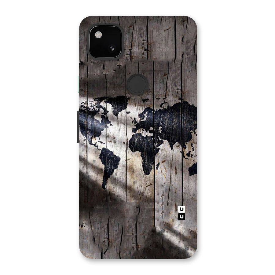 World Map Wood Design Back Case for Google Pixel 4a