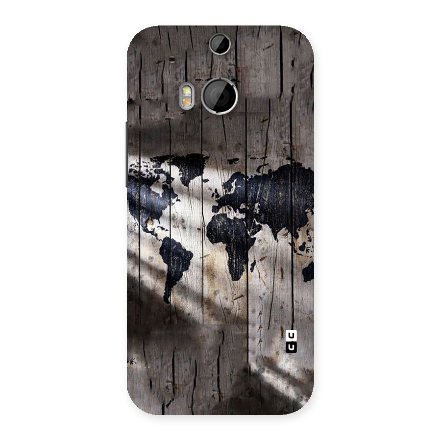 World Map Wood Design Back Case for HTC One M8