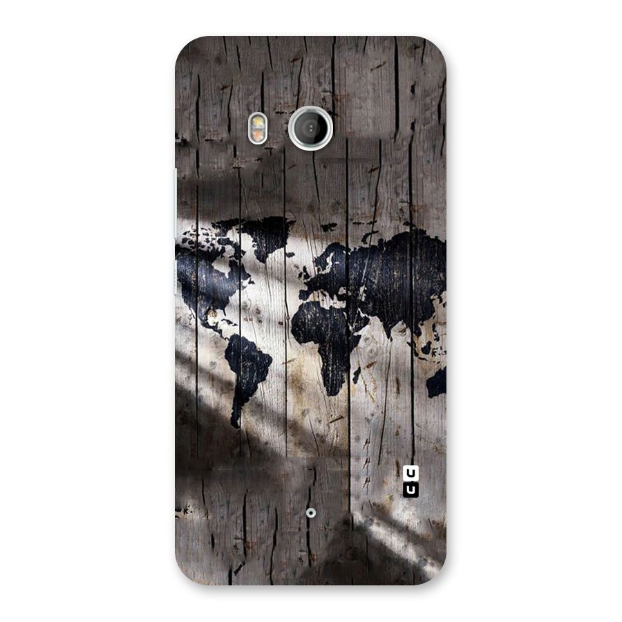 World Map Wood Design Back Case for HTC U11