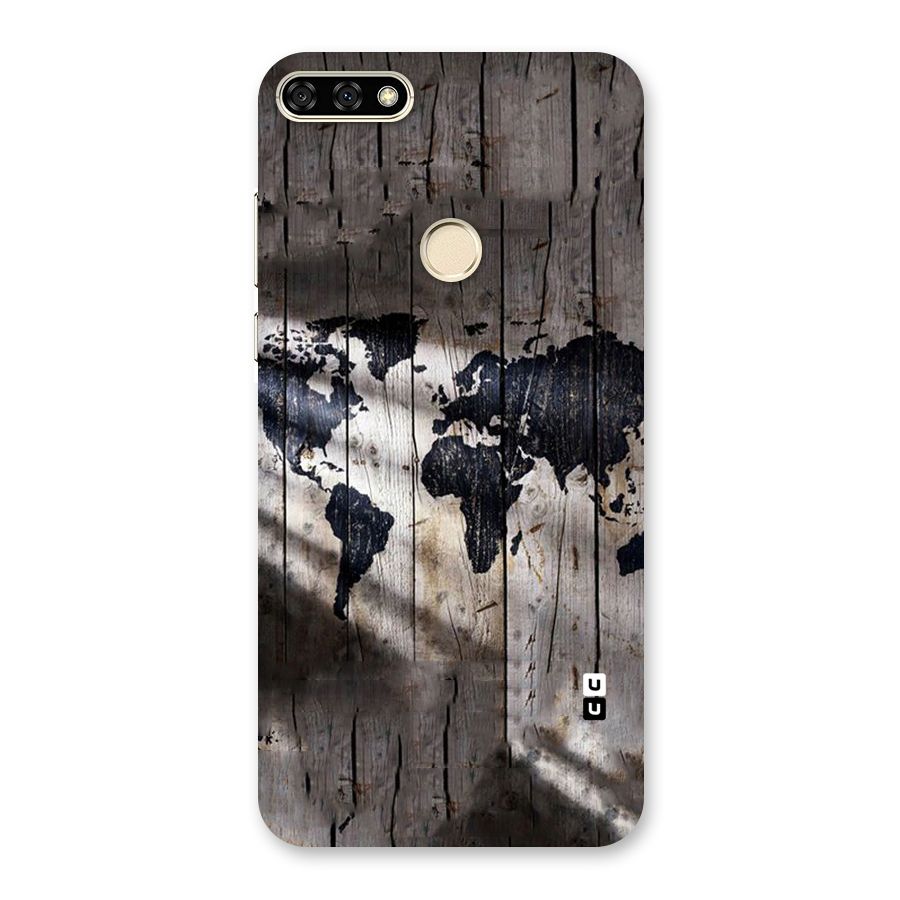 World Map Wood Design Back Case for Honor 7A
