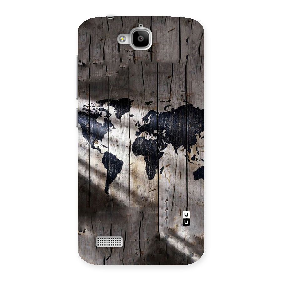 World Map Wood Design Back Case for Honor Holly