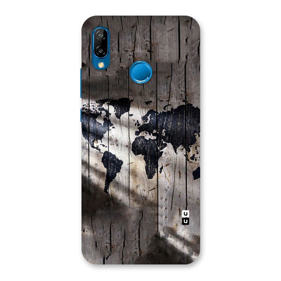 World Map Wood Design Back Case for Huawei P20 Lite