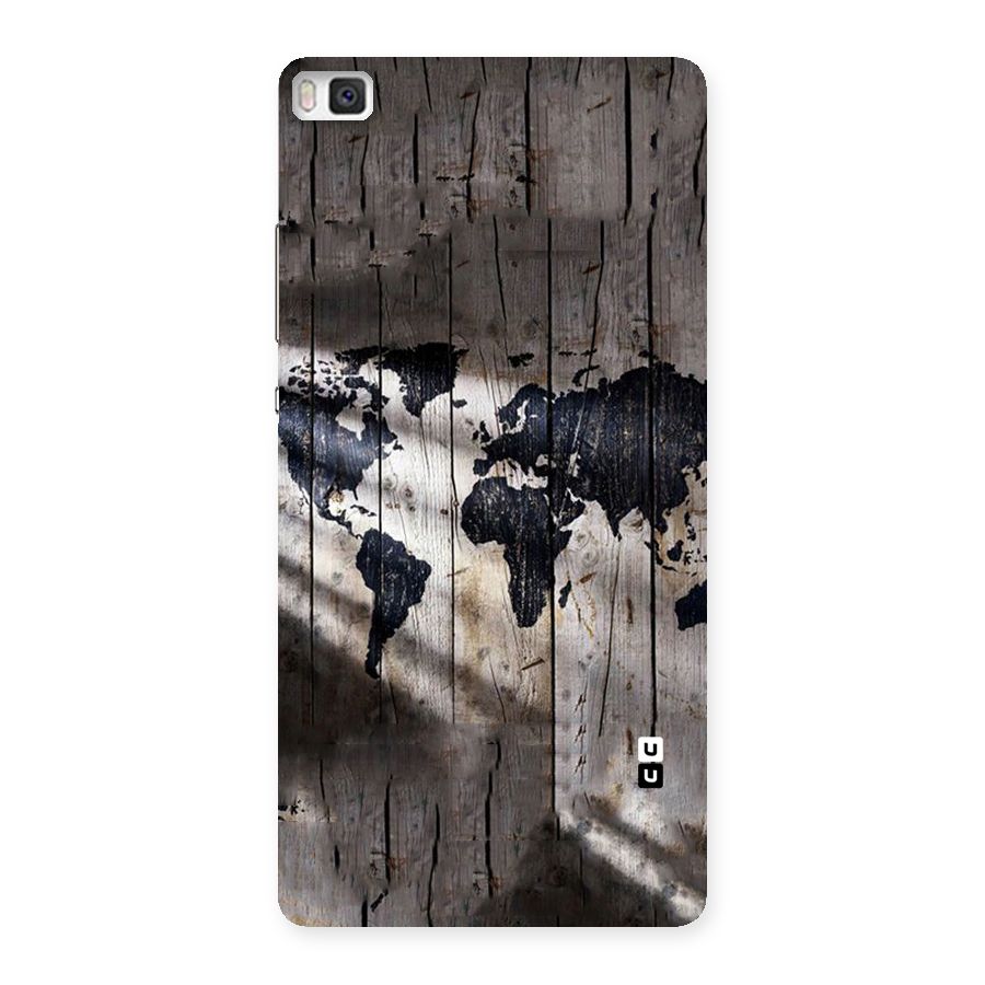 World Map Wood Design Back Case for Huawei P8