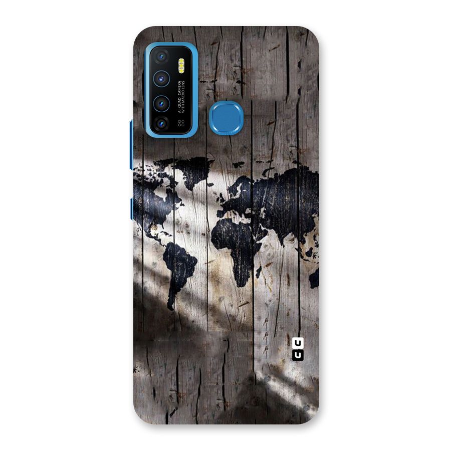 World Map Wood Design Back Case for Infinix Hot 9