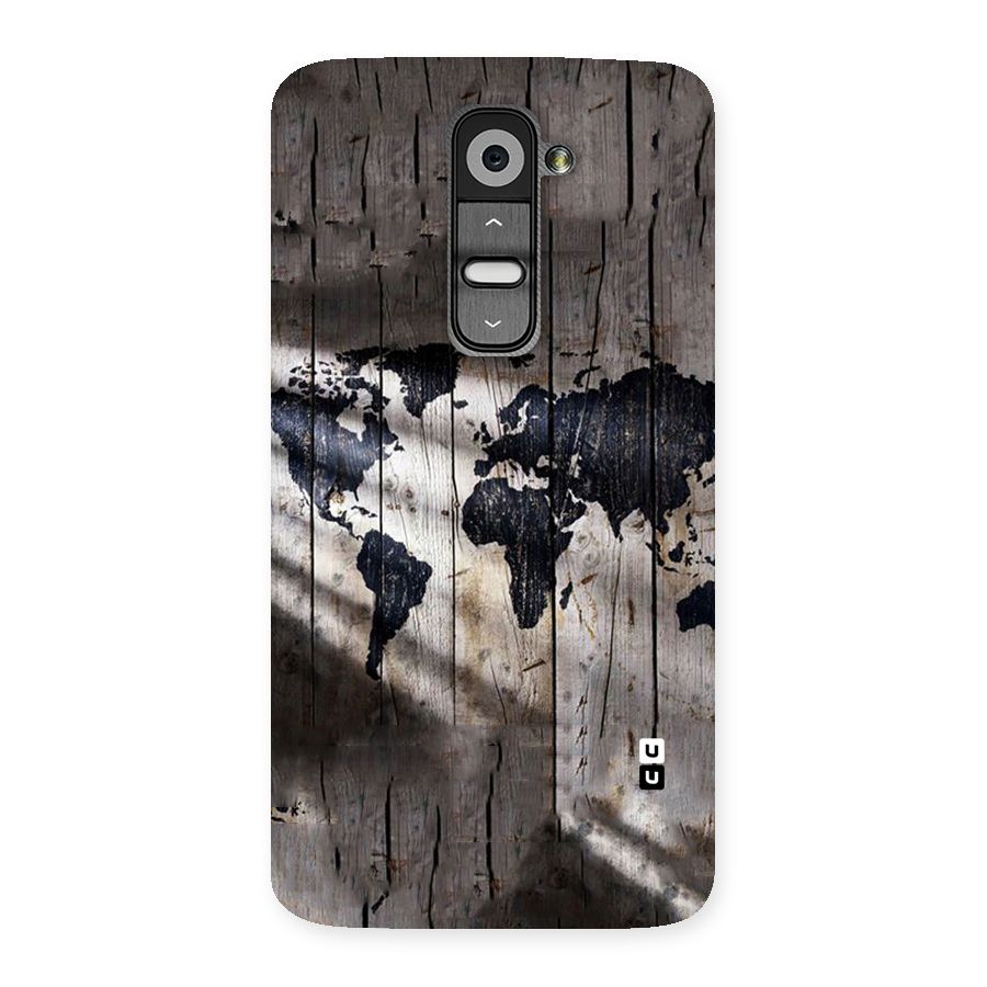 World Map Wood Design Back Case for LG G2