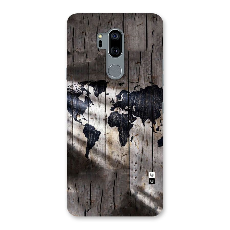 World Map Wood Design Back Case for LG G7