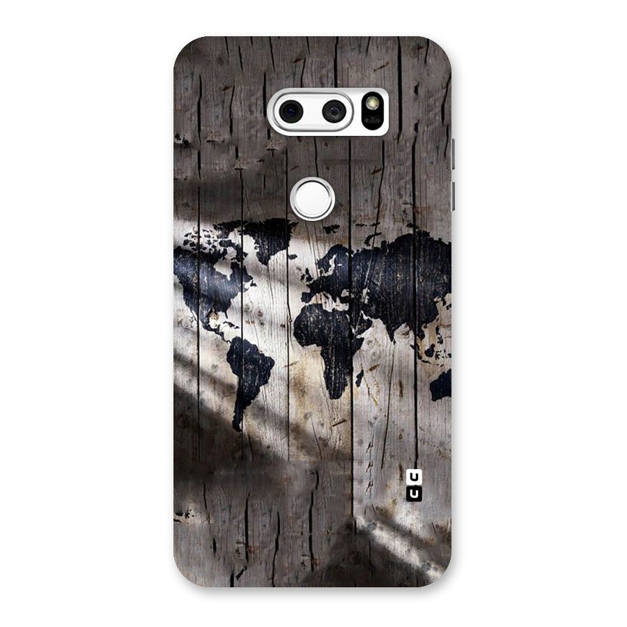 World Map Wood Design Back Case for LG V30