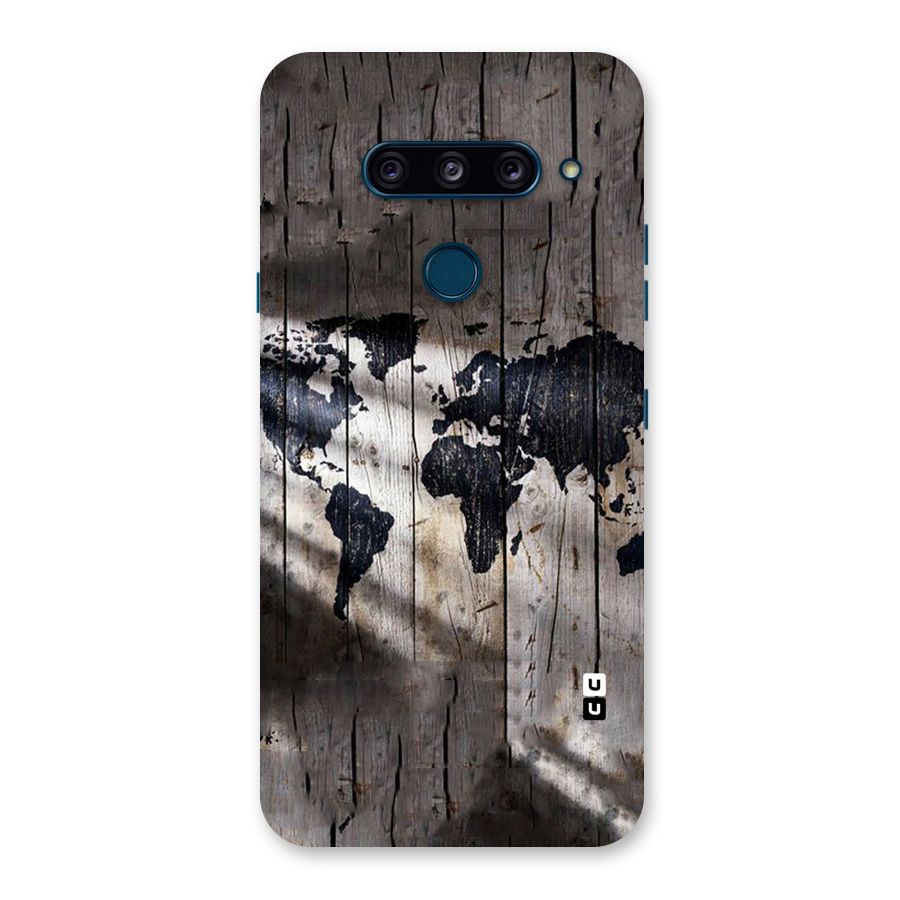 World Map Wood Design Back Case for LG  V40 ThinQ