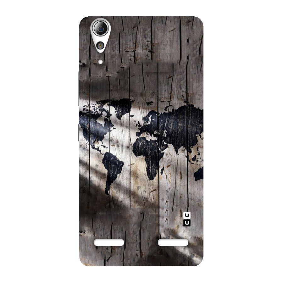 World Map Wood Design Back Case for Lenovo A6000