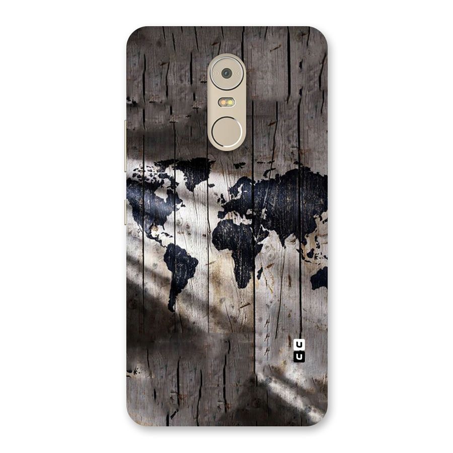 World Map Wood Design Back Case for Lenovo K6 Note