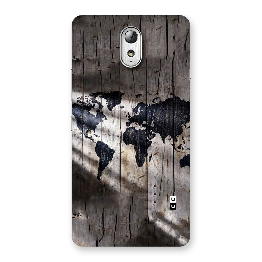 World Map Wood Design Back Case for Lenovo Vibe P1M