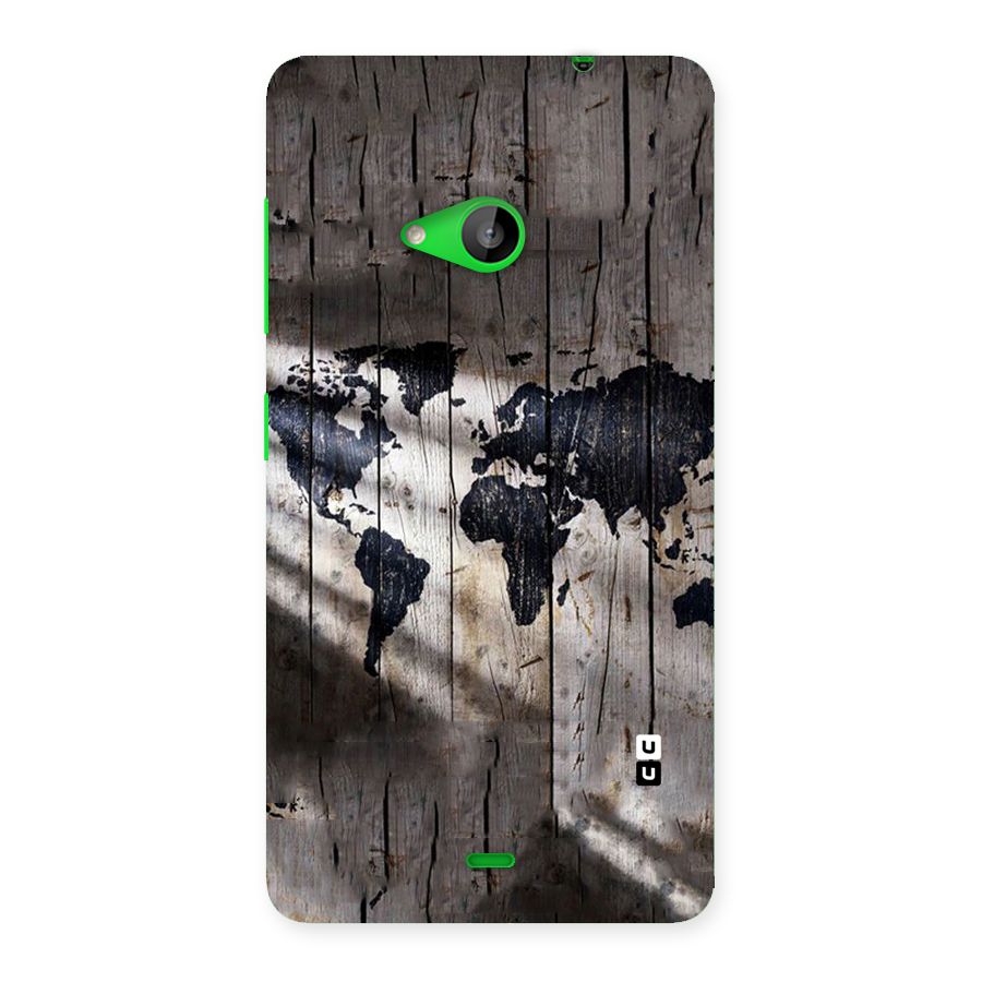 World Map Wood Design Back Case for Lumia 535