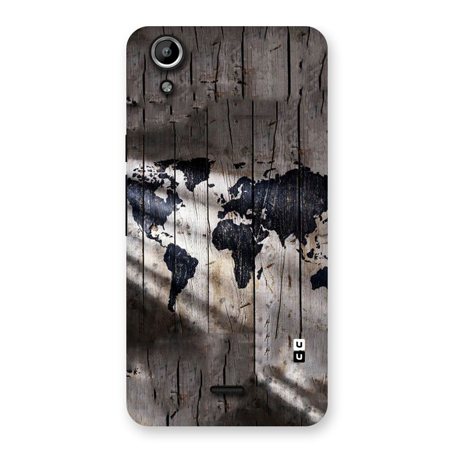 World Map Wood Design Back Case for Micromax Canvas Selfie Lens Q345