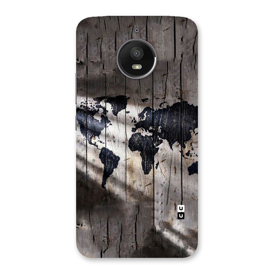 World Map Wood Design Back Case for Moto E4 Plus