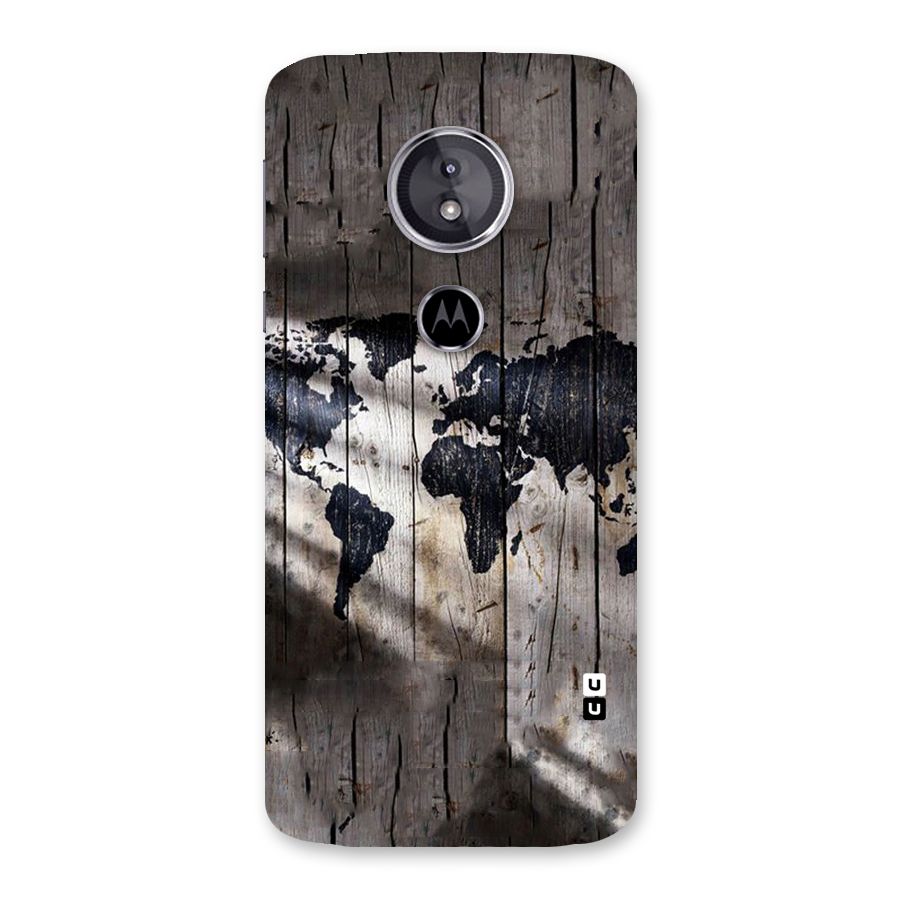 World Map Wood Design Back Case for Moto E5
