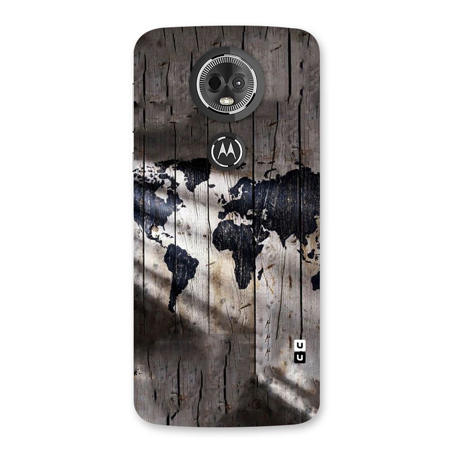 World Map Wood Design Back Case for Moto E5 Plus