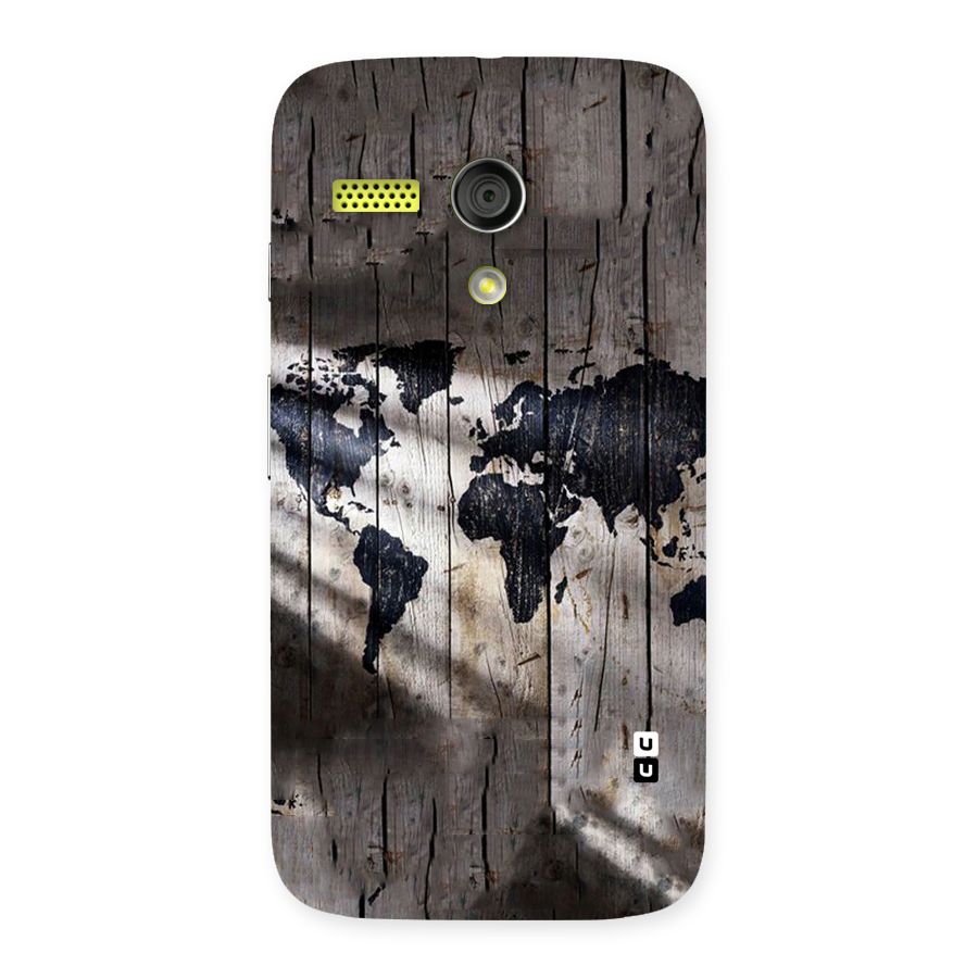 World Map Wood Design Back Case for Moto G