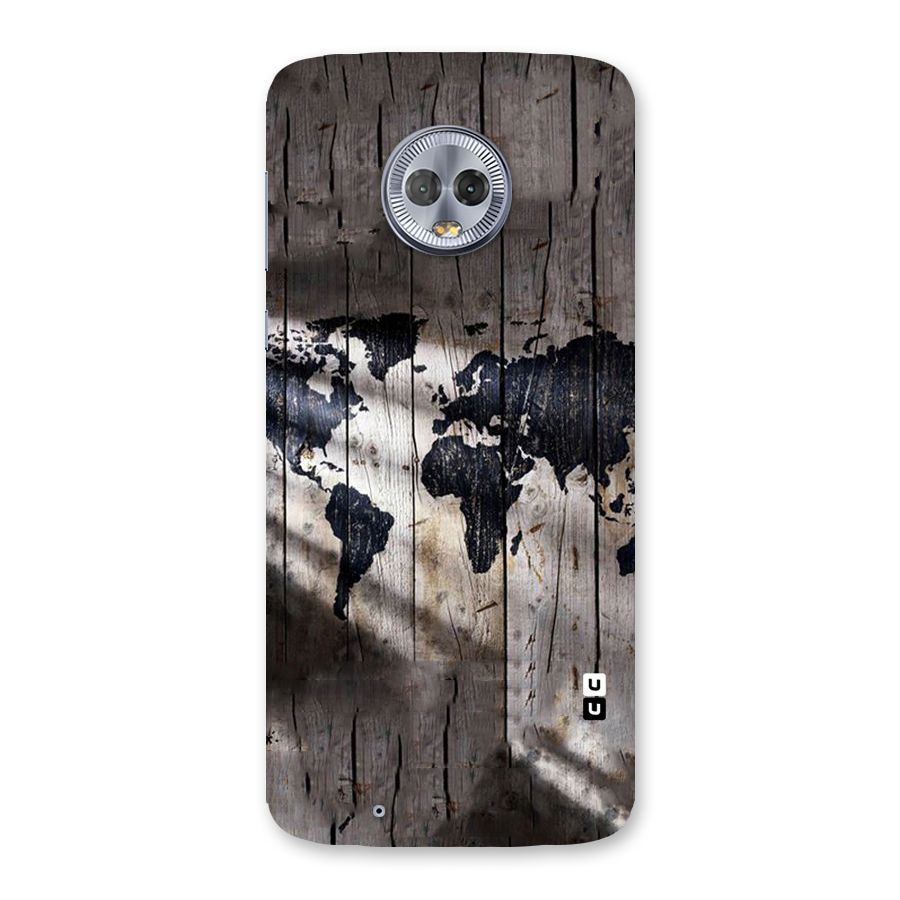 World Map Wood Design Back Case for Moto G6
